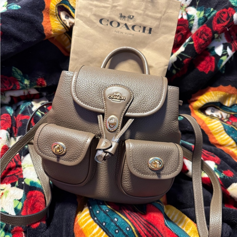 New! Coach Hadley Brown Leather Backpack